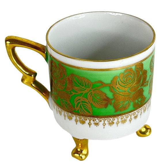 Mitterteich Bavaria Demitasse Three Footed Cup And Saucer Germany 049 Miniature - Picture 9 of 12